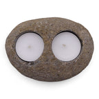 Candle Stand Riverstone Natural Riverstone Candle Holder - Double Nightlight