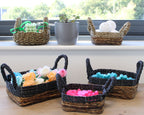 Banana Leaf Banana leaf Square Raffia Basket Set of Three