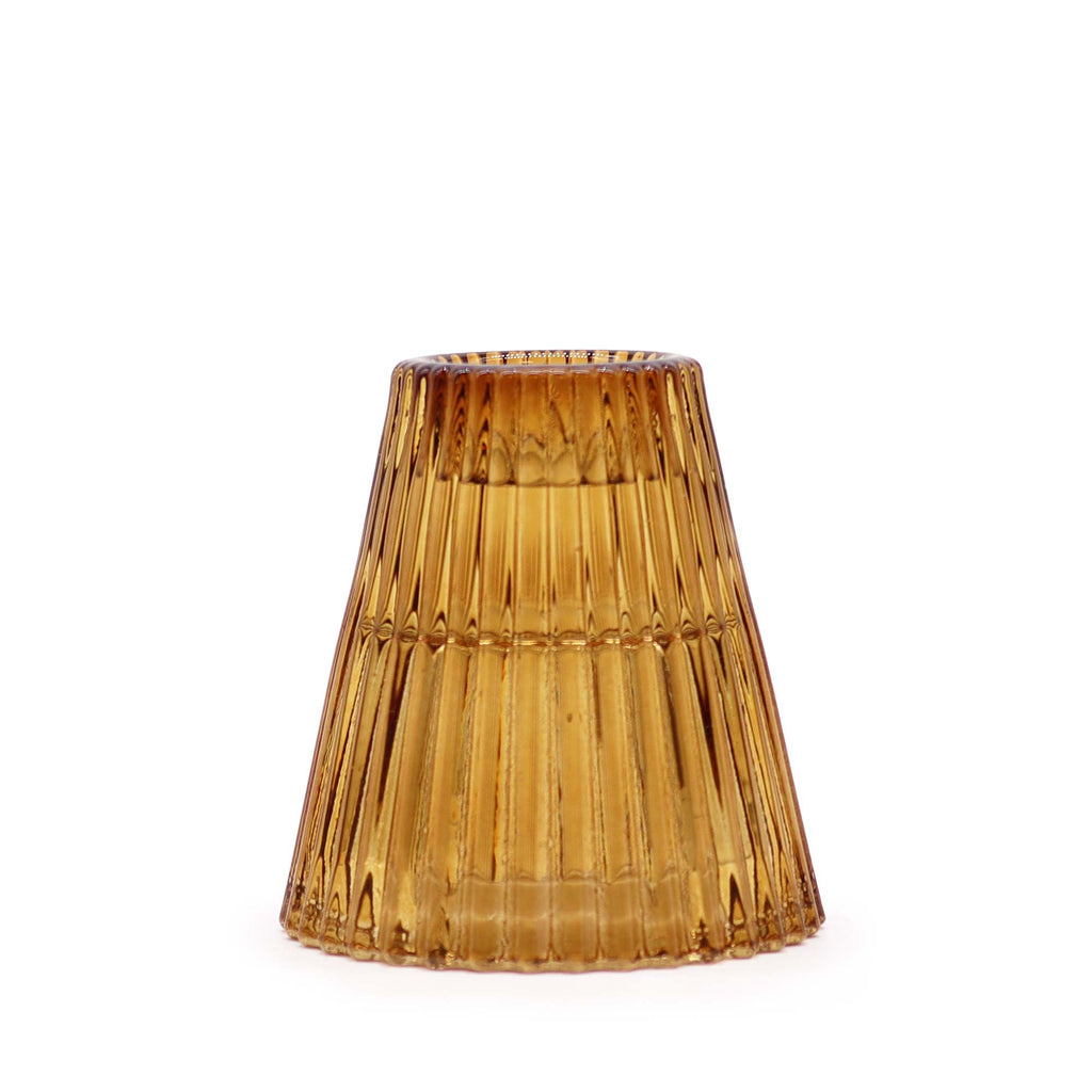 Tealight pressed glass Flip Dinner Candle / Tealight Holder - Antique Amber Product Image