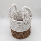 Seagrass Basket Set Natural White