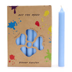 Solid Colour Dinner Candle Set – Pack of 21 - Rustic Sea Blue