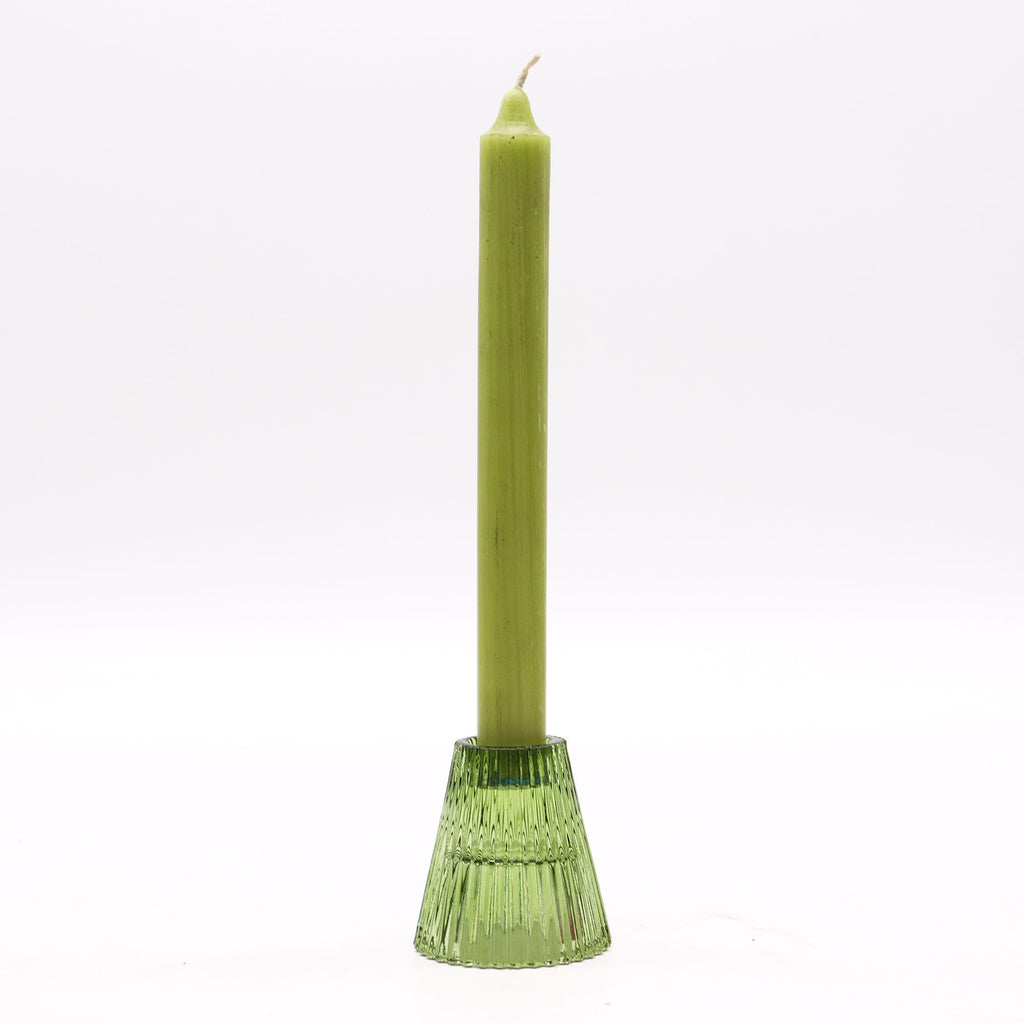 Tealight pressed glass Flip Dinner Candle / Tealight Holder - Garden Jade