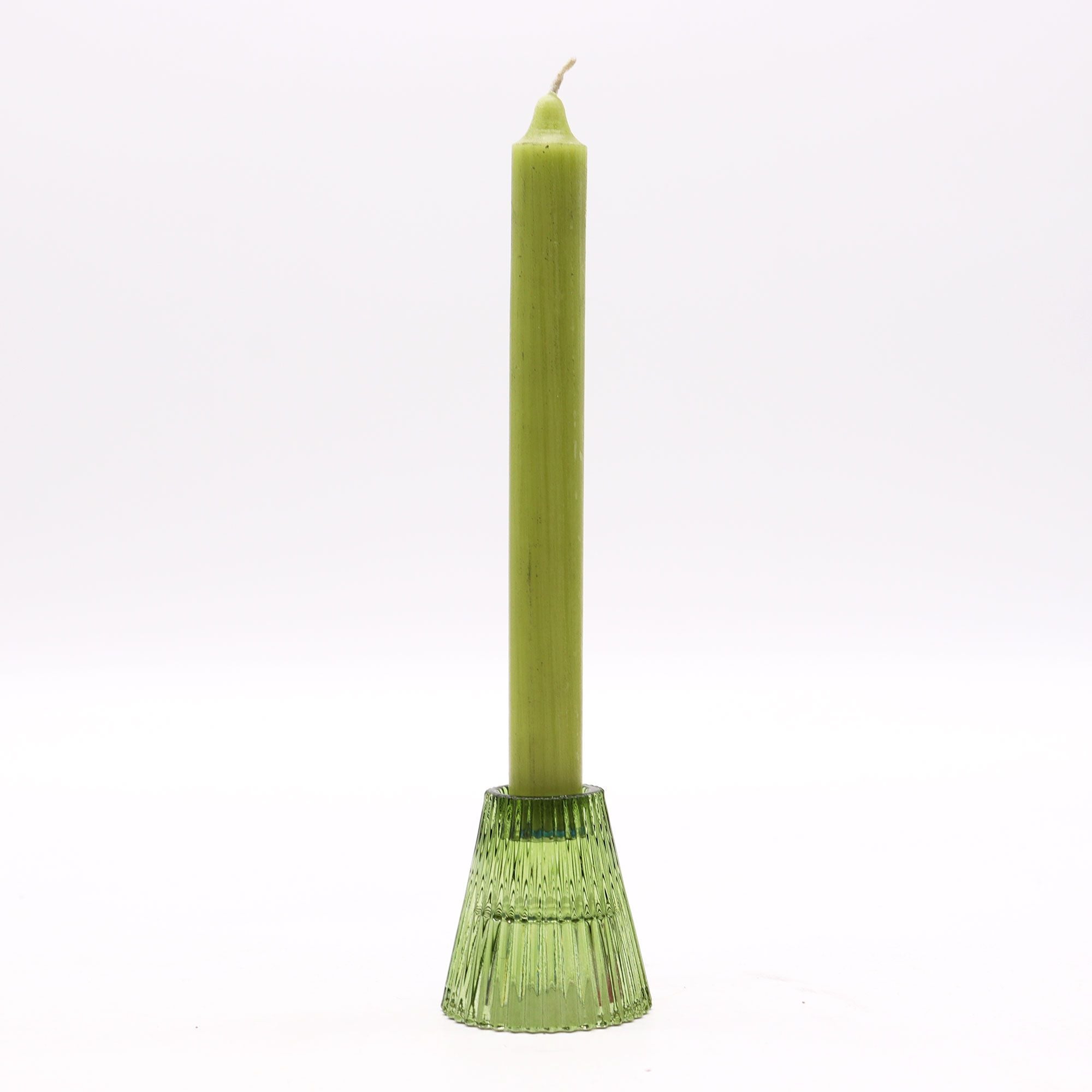 Tealight pressed glass Flip Dinner Candle / Tealight Holder - Garden Jade