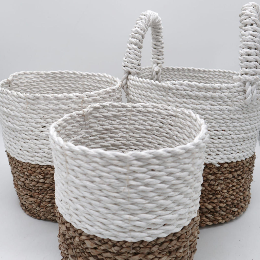 Seagrass Basket-Set-Natural-White Product Image
