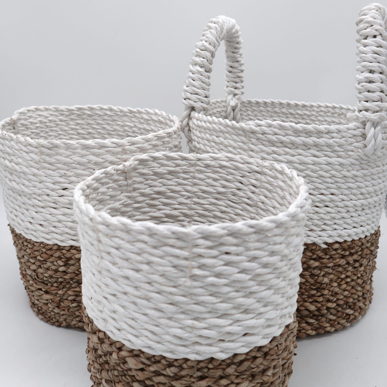 Seagrass Basket-Set-Natural-White Product Image