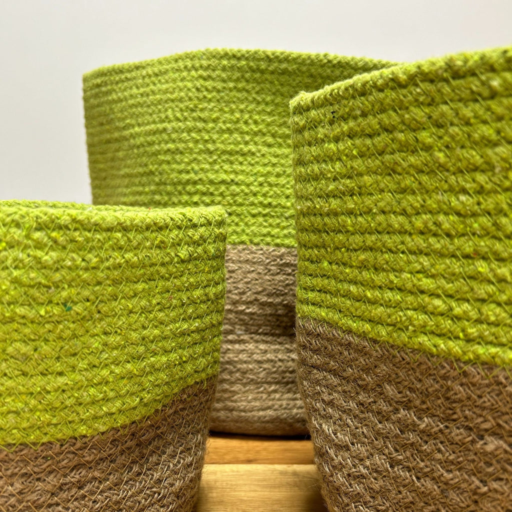 Cotton Rope Storage Baskets Pistachio Set of Three