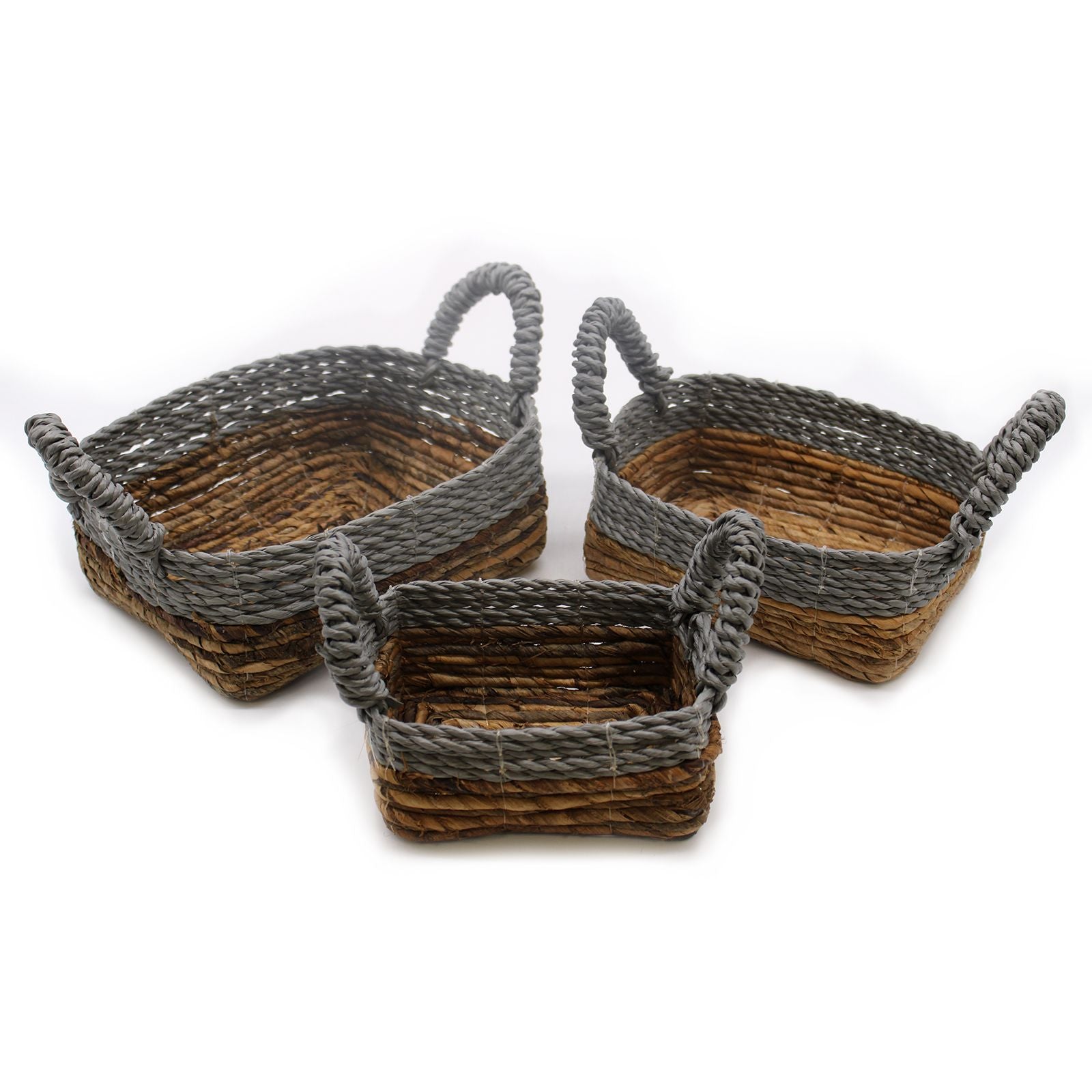 Banana Leaf Banana leaf Square Raffia Basket Set of Three