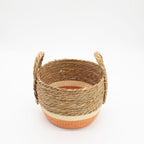 Large Seagrass Baskets Natural Orange Set of Three