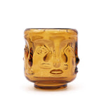 Buddha pressed glass Buddha-Face-Candle-Jar - Antique Amber Product Image