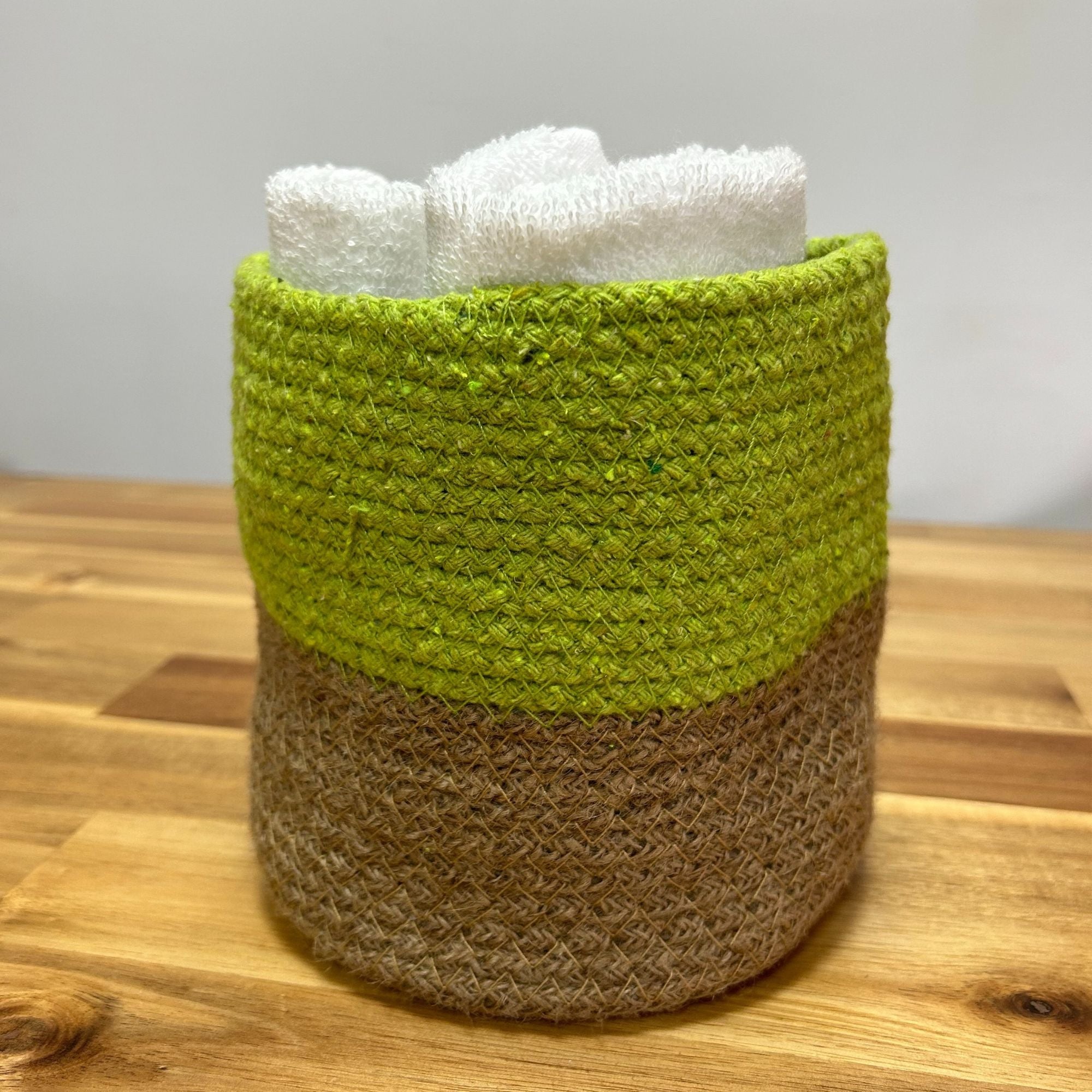 Cotton Rope Storage Baskets Pistachio Set of Three