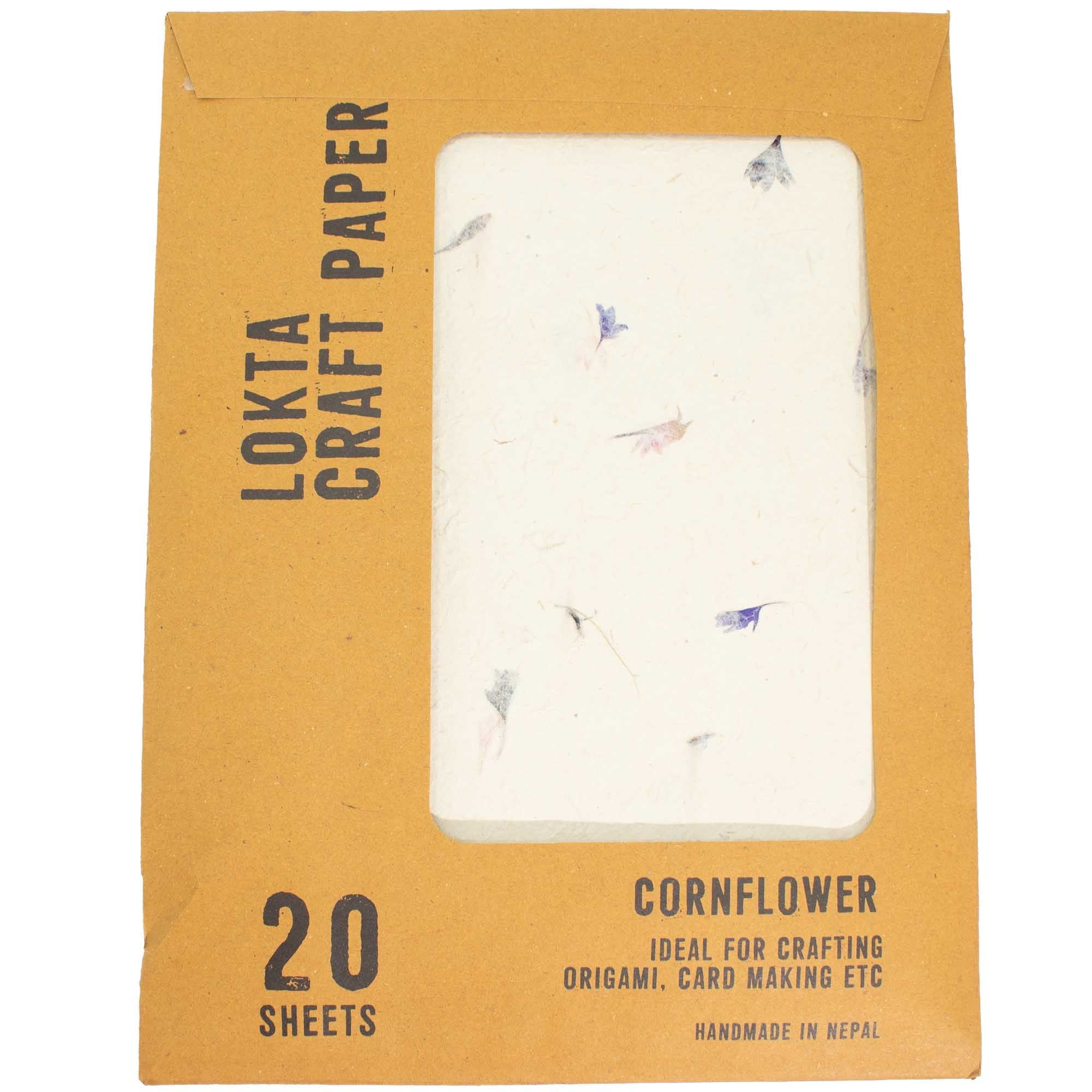 Paper A4 - Lokta Craft Paper (20 sheet pack) - Cornflower Pack of 20 Sheets