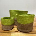 Cotton Rope Storage Baskets Pistachio Set of Three