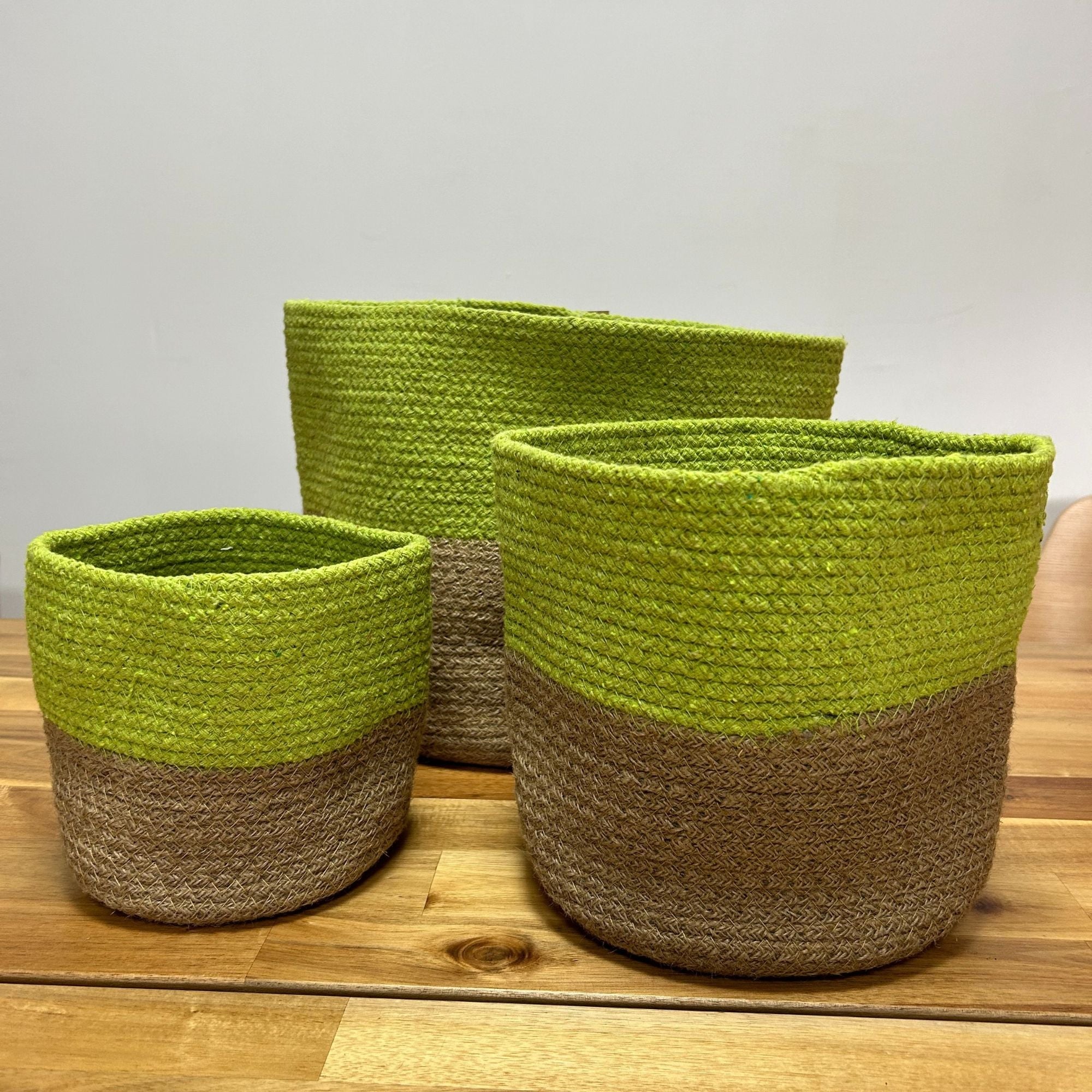 Cotton Rope Storage Baskets Pistachio Set of Three