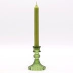 Candle Stand pressed glass Vintage Dinner Candle Holder - Garden Jade