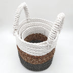 Seagrass Basket Set Grey Natural White