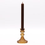 Candle Stand pressed glass Vintage Dinner Candle Holder - Antique Amber