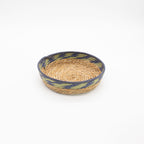 Seagrass Tray Baskets Natural Green Blue Set of Three