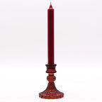 Candle Stand pressed glass Vintage Dinner Candle Holder - Vampire Red
