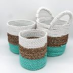 Seagrass Basket-Set-Green-Natural-White Product Image