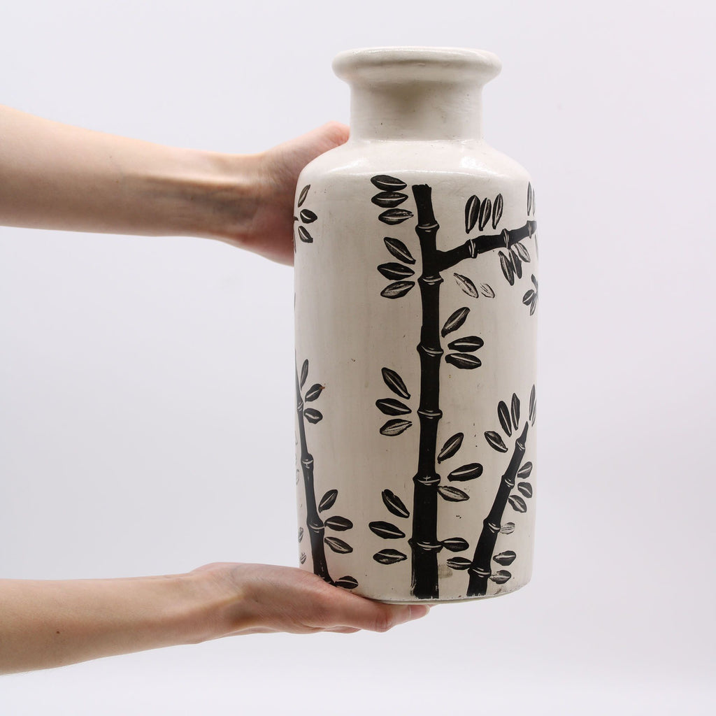 Bamboo Ceramic Straight Vase