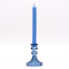 Candle Stand pressed glass Vintage Dinner Candle Holder - Royal Blue
