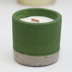 Candle Pot Concrete Pot - Green - Sea Moss & Herbs