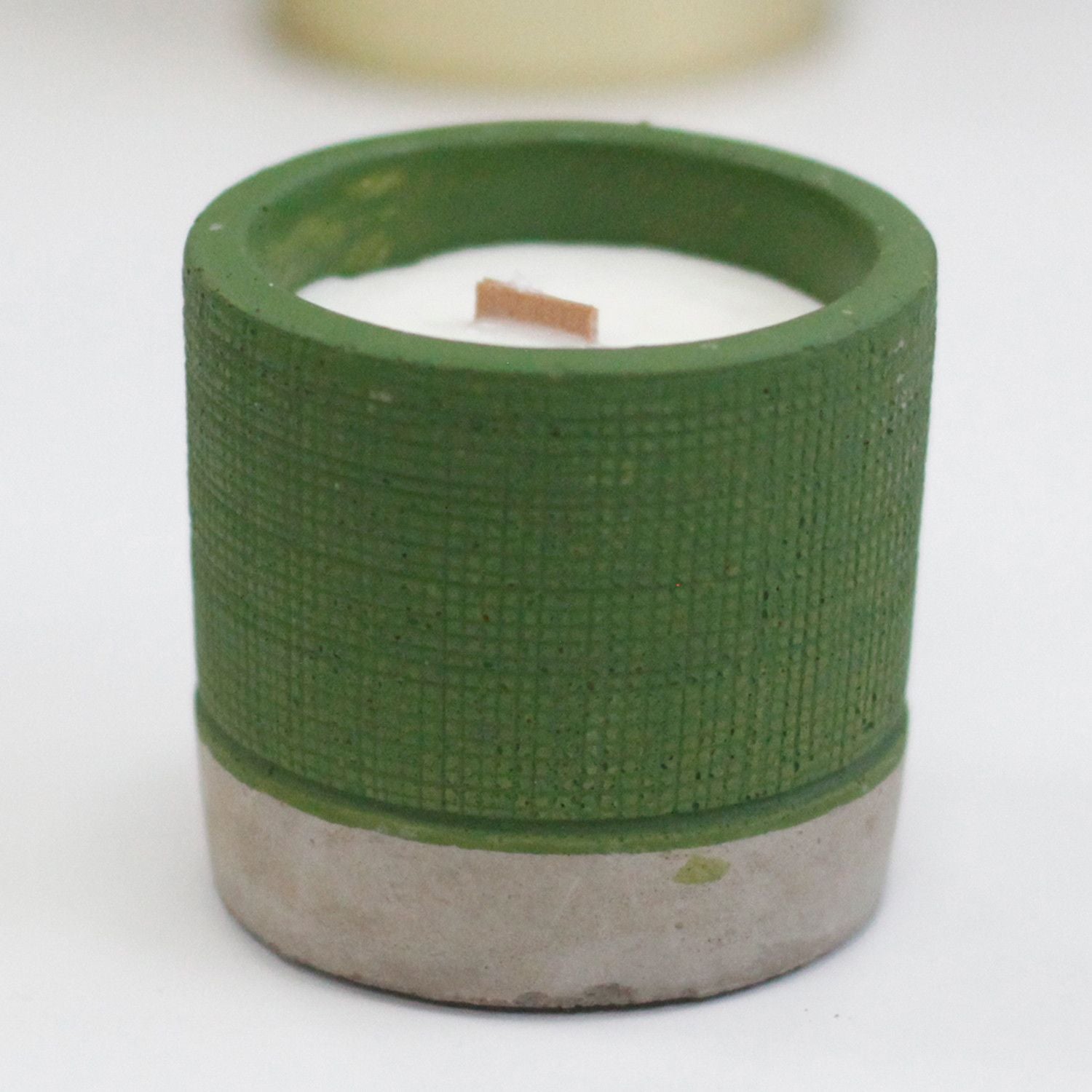 Candle Pot Concrete Pot - Green - Sea Moss & Herbs