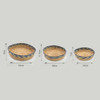 Seagrass Tray Baskets Natural Green Blue Set of Three