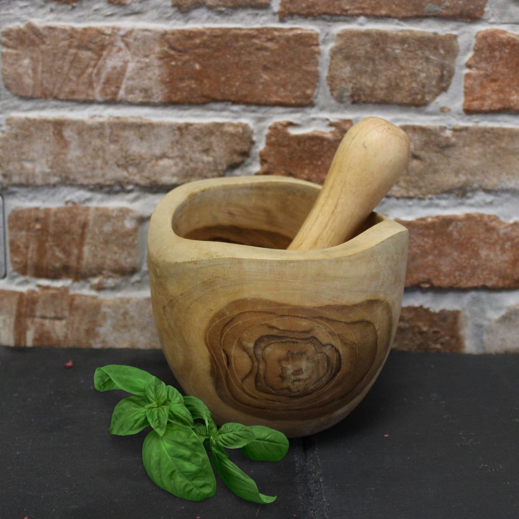 Ergo Medium Jati wood Ergo Teak Pestal & Morter Med