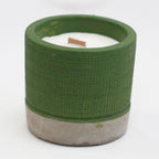 Candle Pot Concrete Pot - Green - Sea Moss & Herbs