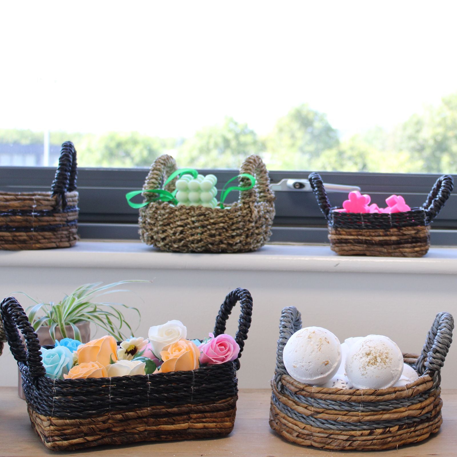 Banana Leaf Banana leaf Raffia Basket Set of 2 Set of Two