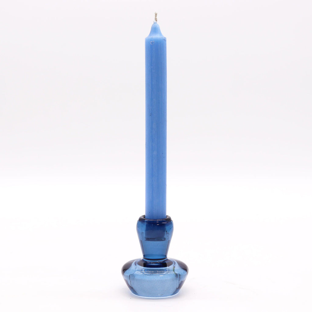 Tealight pressed glass Mushroom Flip Dinner Candle / Tealight Holder - Royal Blue