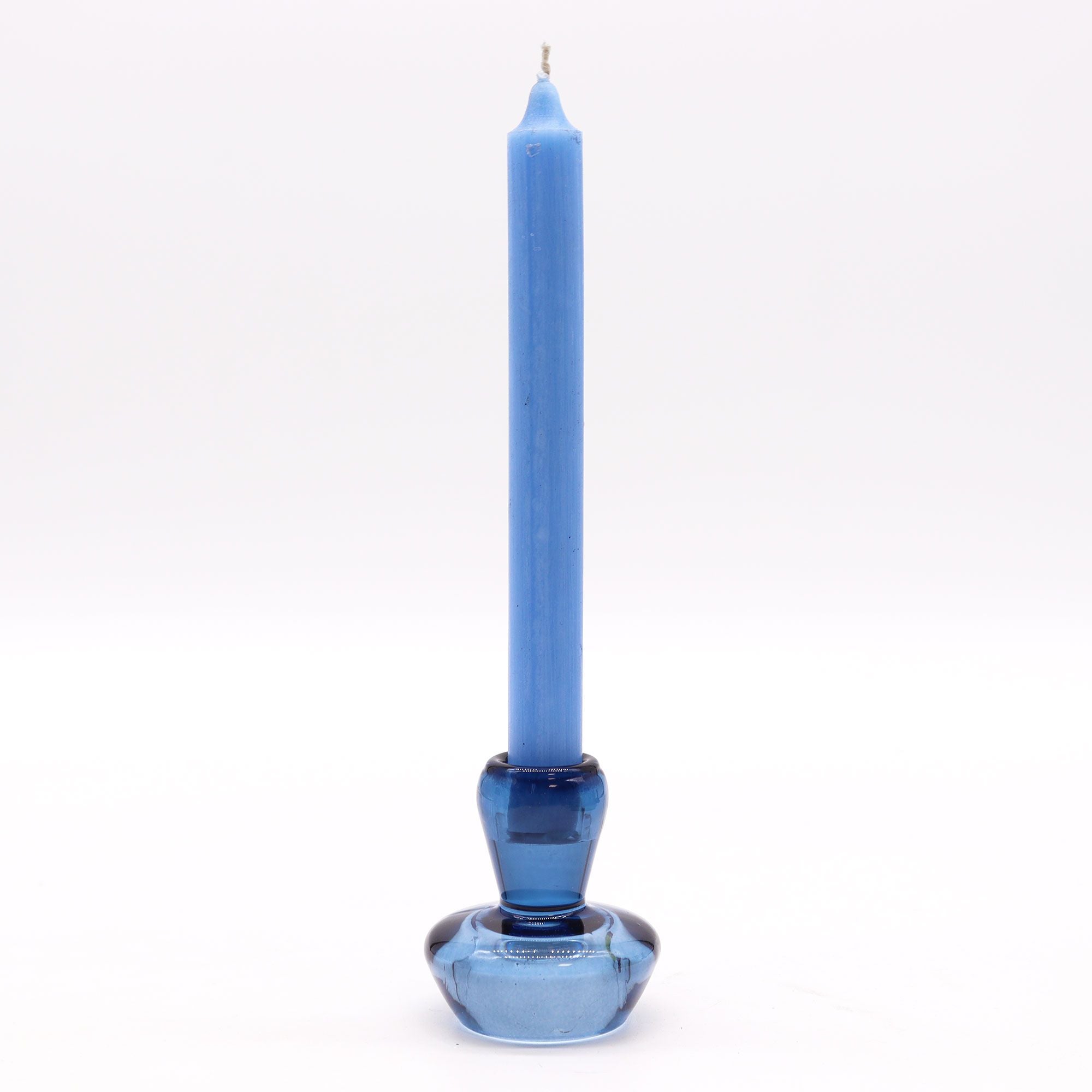 Tealight pressed glass Mushroom Flip Dinner Candle / Tealight Holder - Royal Blue