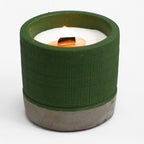 Candle Pot Concrete Pot - Green - Sea Moss & Herbs