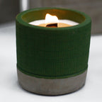 Candle Pot Concrete Pot - Green - Sea Moss & Herbs