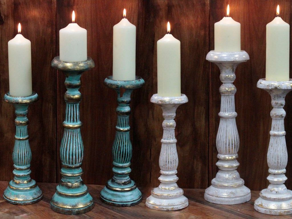 Candle Stand Medium Albasia Wood Candle-Stand