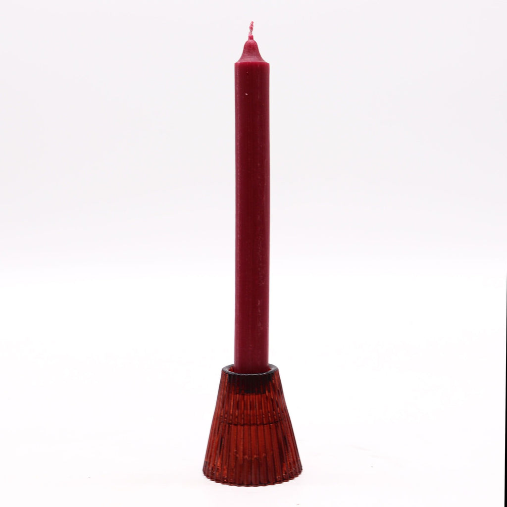 Tealight pressed glass Flip Dinner Candle / Tealight Holder - Vampire Red