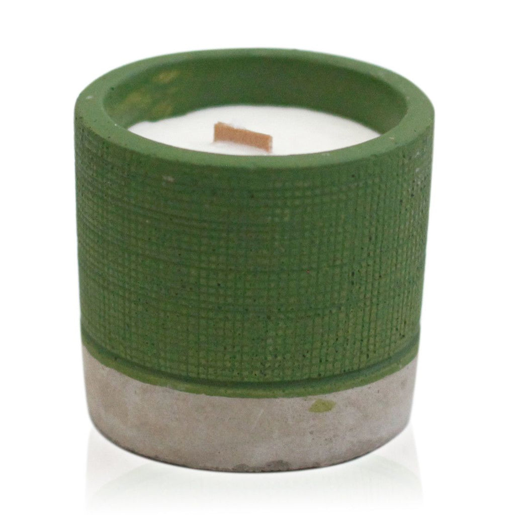 Candle Pot Concrete Pot - Green - Sea Moss & Herbs Product Image