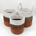 Seagrass Basket-Set-Orange-Natural-White Product Image