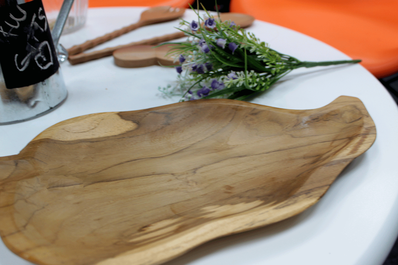 Bowl Teak Wood Leaf-Shaped Bowl