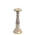 Candle Stand Small Albasia Wood Small Candle Stand - White Gold Product Image