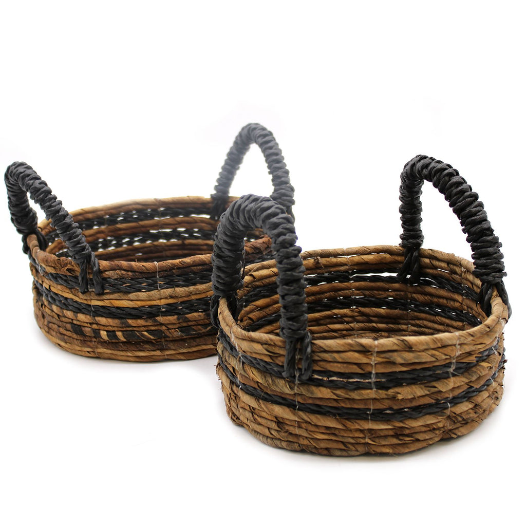 Banana Leaf Banana leaf Banana Leaf & Hitam Raffia Basket- Set of 2 Set of Two Product Image