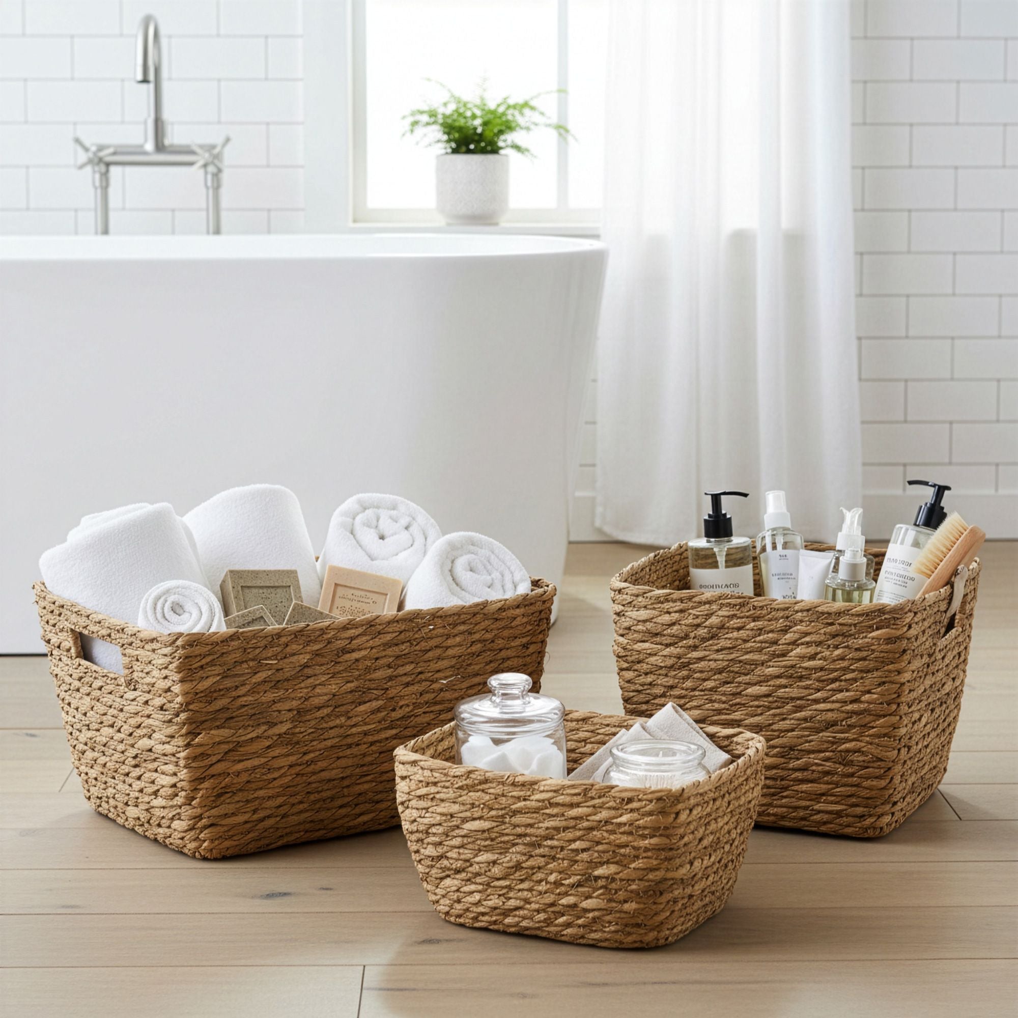 Seagrass Square Baskets Set of Three