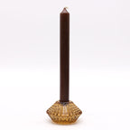 Tealight pressed glass Flower Flip Dinner Candle / Tealight Holder - Antique Amber