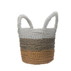 Seagrass Basket Set Orange Natural White