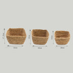 Seagrass Square Baskets Set of Three